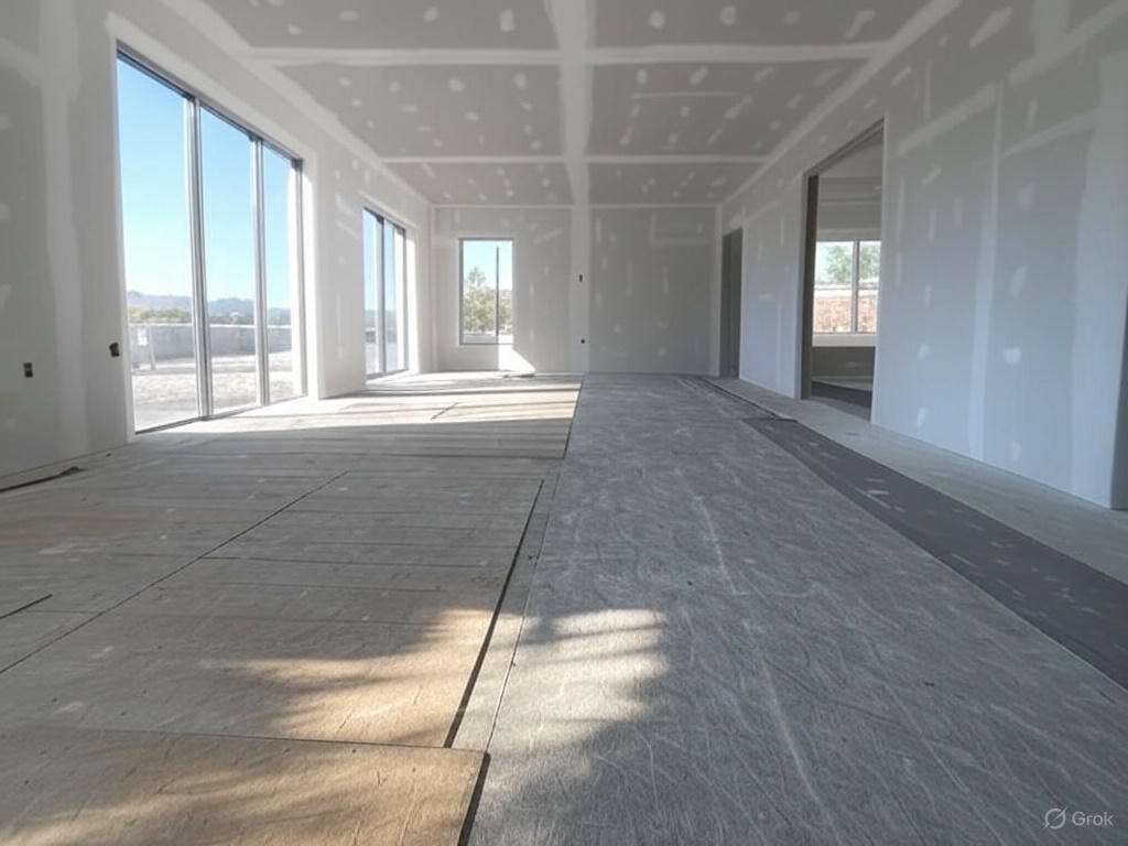 Luxury home under drywall construction