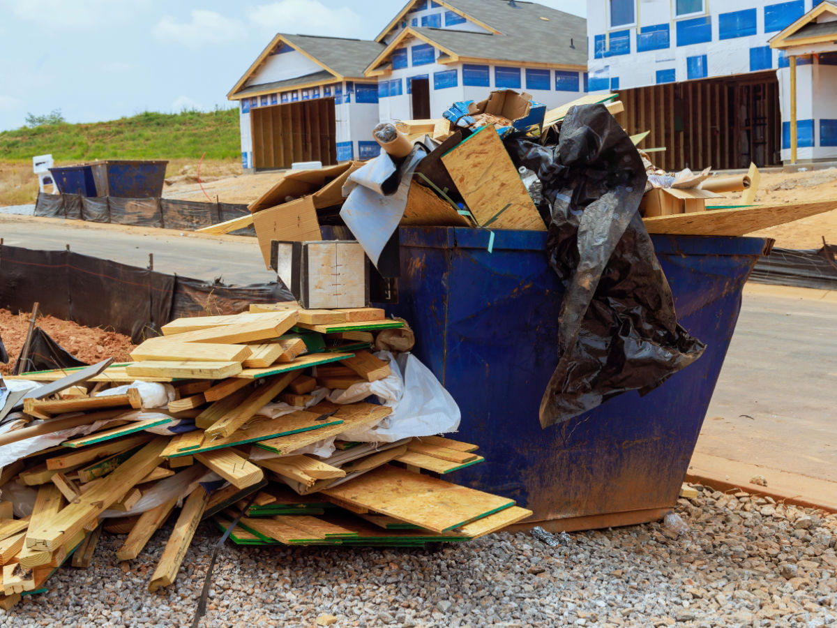 Construction debris before site clean up